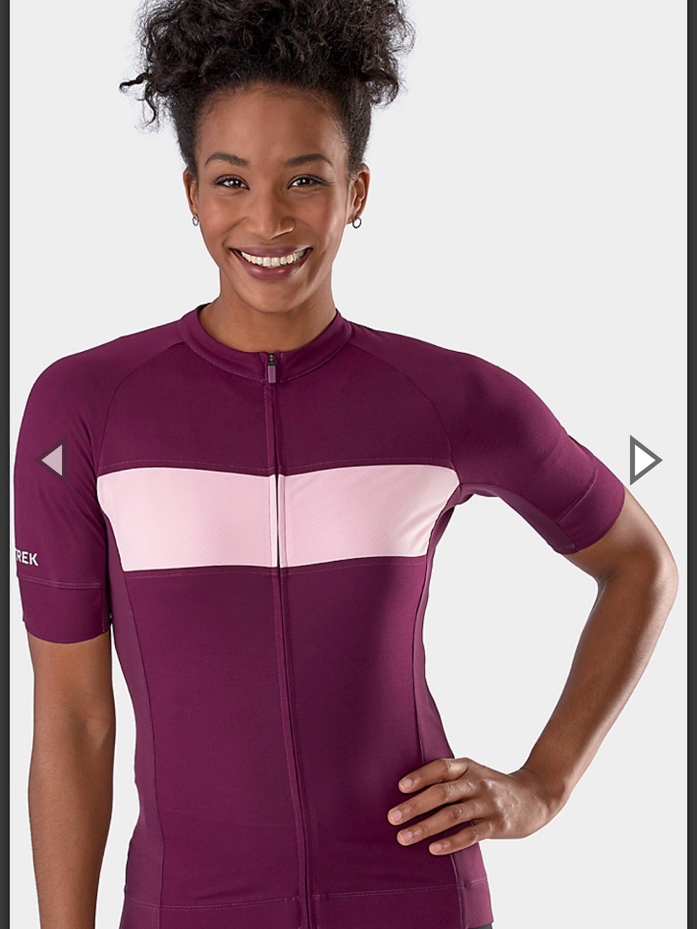Trek Women's Circuit LTD Cycling Jersey â Mulberry/Blush Stripe (Size Medium)